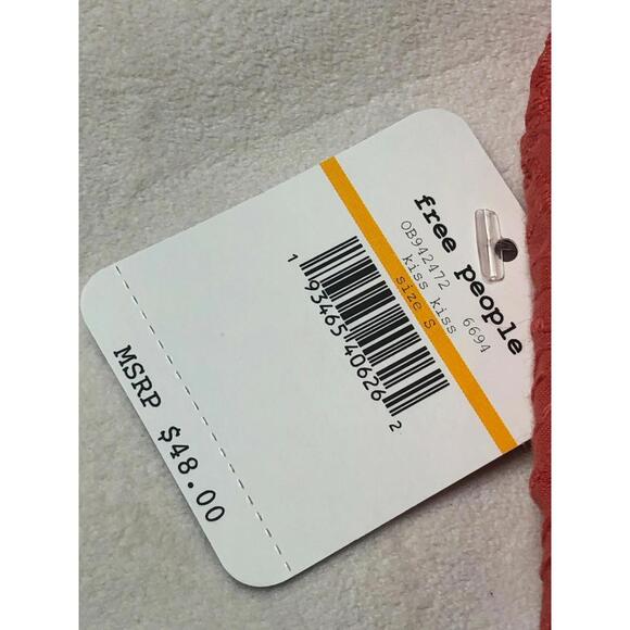 Intimately Free People June Eyelet Bralette Halter Crop Top Kiss Kiss Coral S - Picture 6 of 6